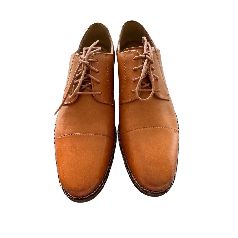 Florsheim Montinaro Cap Toe Men Dress Shoes Size 10.5 Saddle Tan Leather Oxford‎